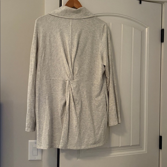 Soft Surroundings Light Gray Cowl Neck knit jacket - Picture 2 of 5